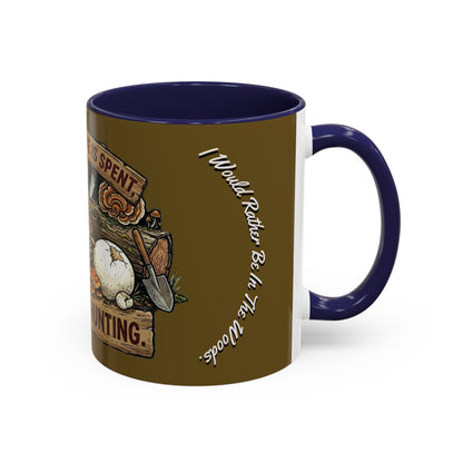 Mushroom Hunting Coffee Mug – "My Spore Time Is Spent" Rustic Forager Accent Mug