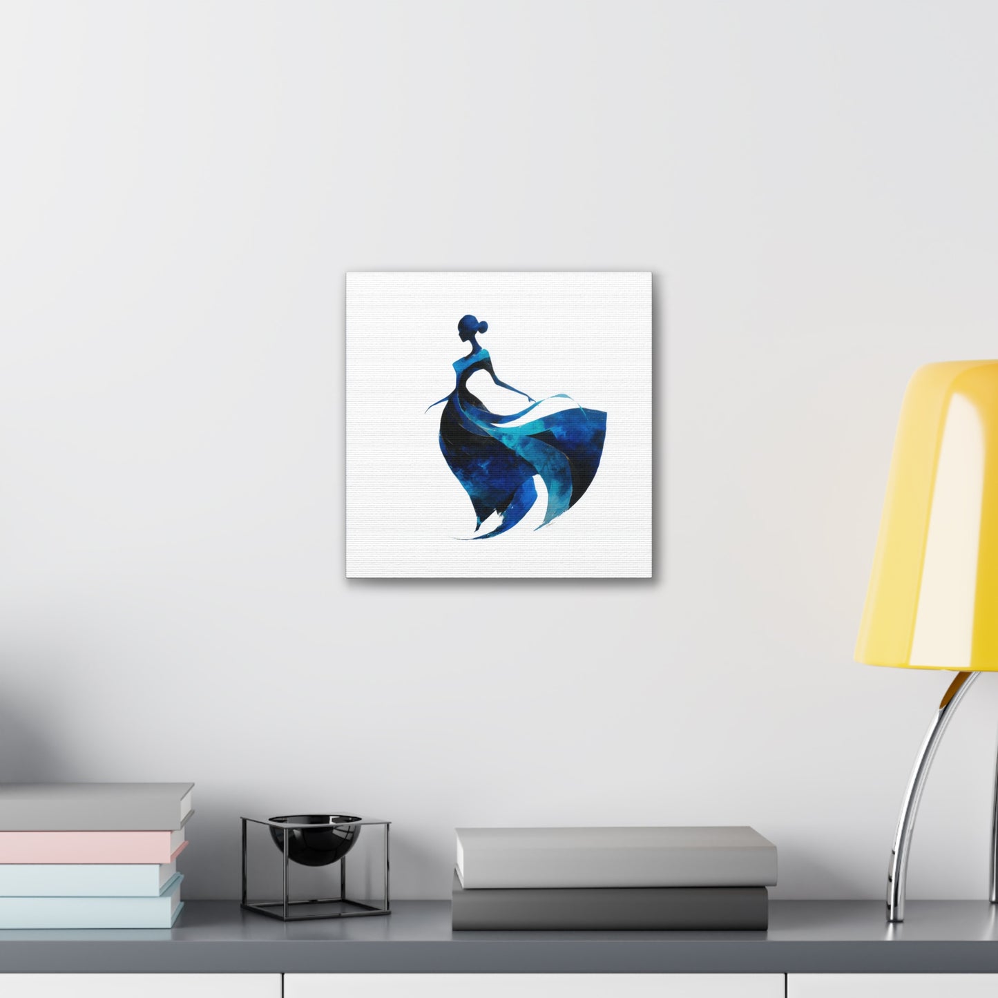 Copy of Dancing with the Water Series #5 -Elegant Silhouette Canvas Wall Art, Abstract Decor for Home, Gift for Women, Living Room Artwork, Dance Theme Decoration