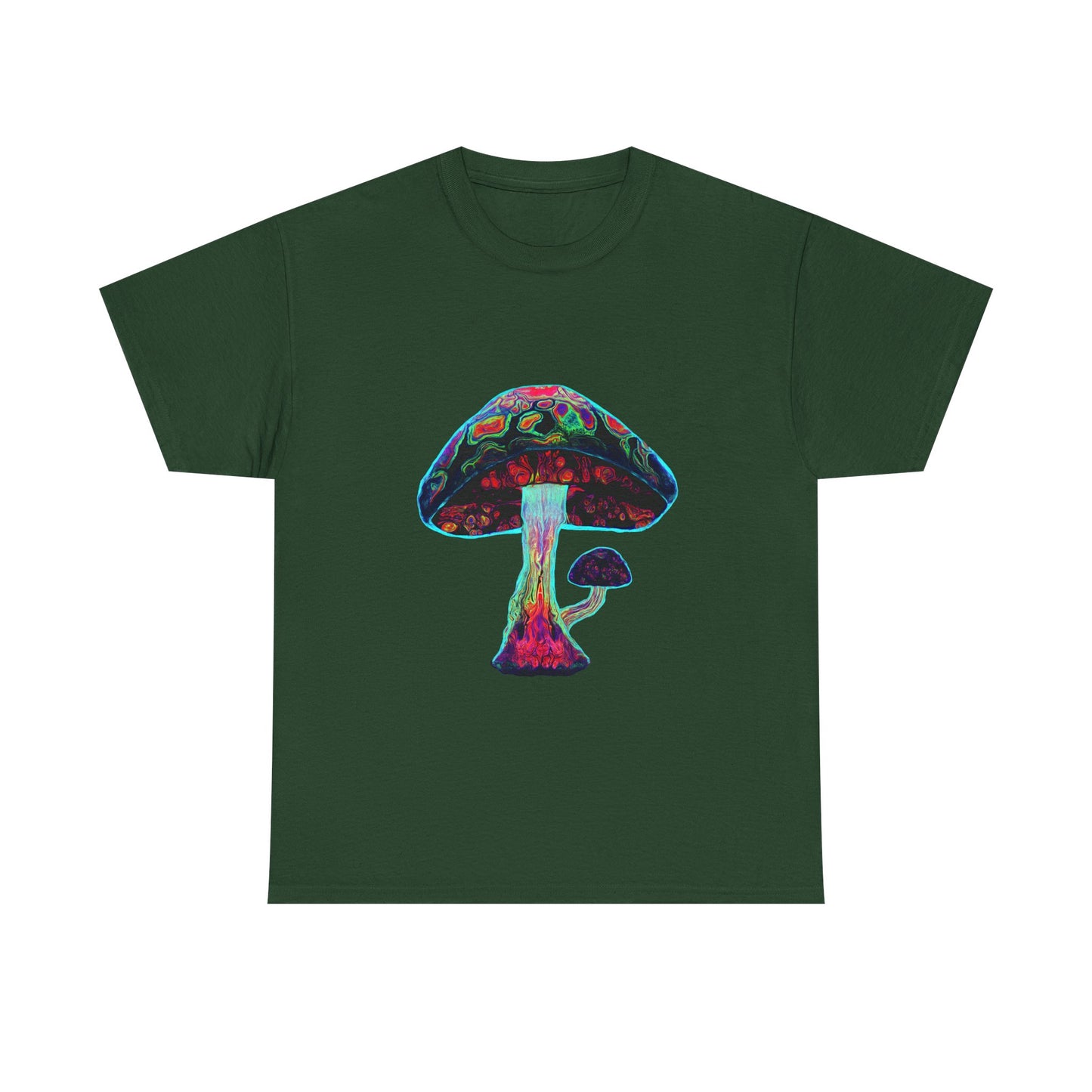 Tie Dye Psychedelic Mushroom 3 -Tee, Unisex Heavy Cotton T-Shirt, Vibrant Graphic Shirt, Perfect for Festivals, Eco-friendly Gift, Casual Wea