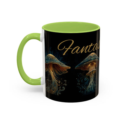 Dark Fantastic Fungi Coffee Mug - Magical Ocean Mushroom Art (11/15oz)