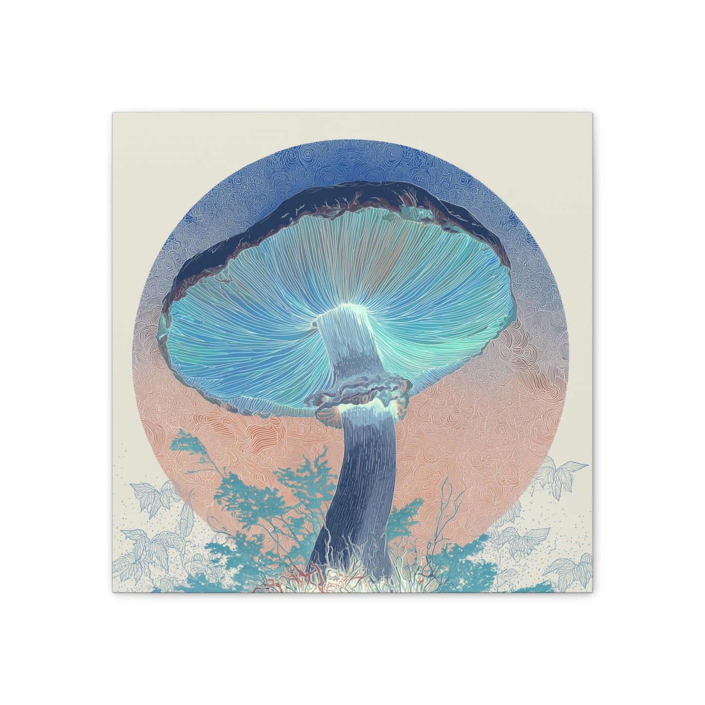 Unreal Shroom Inverse-Mushroom Canvas Art, Stretched Wall Decor, Bohemian Home Decor, Psychedelic Wall Art, Nature-Inspired Art