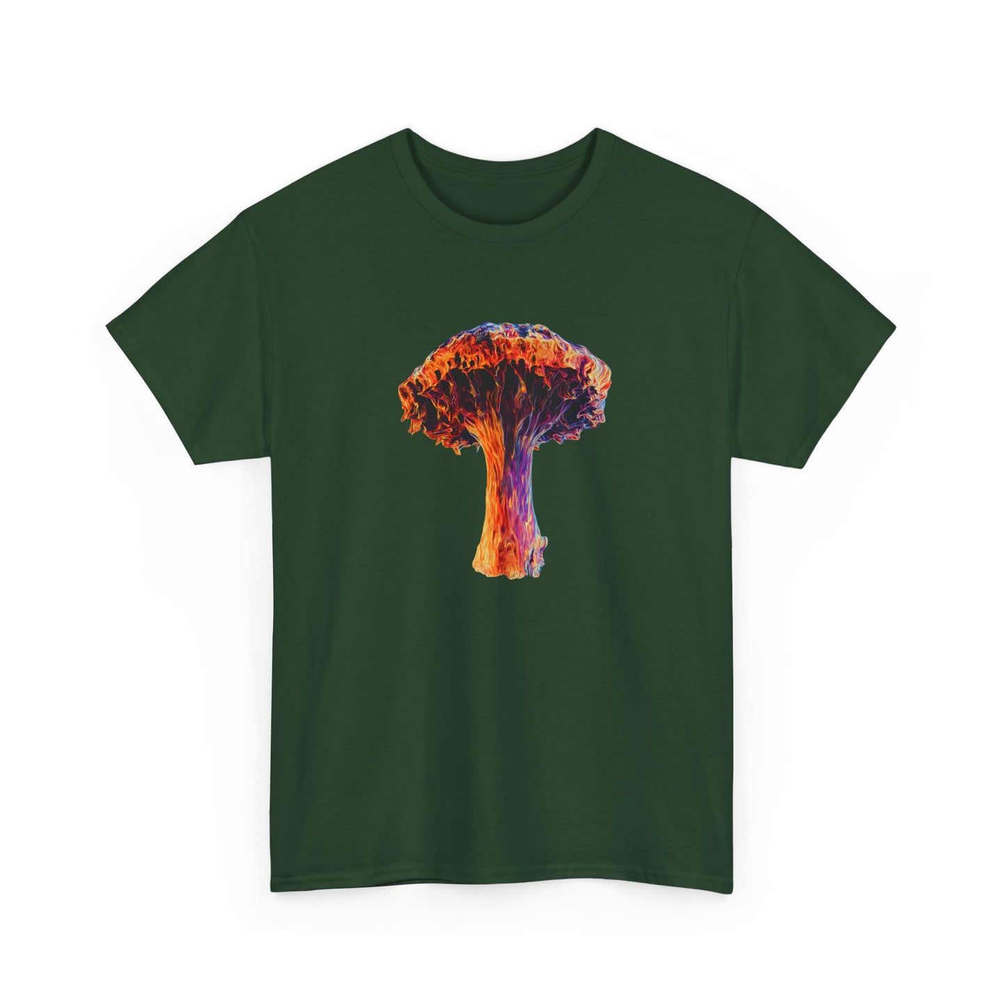 Colorful Psychedelic Mushroom 3 -Tee, Unisex Heavy Cotton T-Shirt, Vibrant Graphic Shirt, Perfect for Festivals, Eco-friendly Gift, Casual Wea