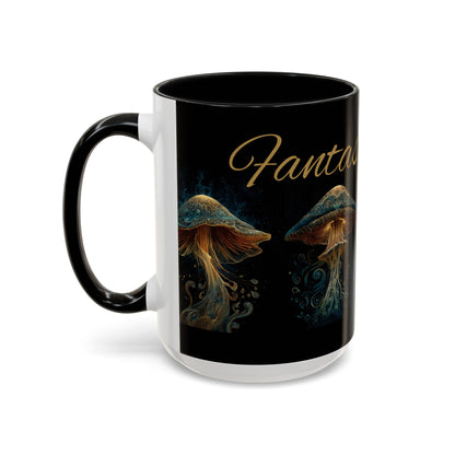 Dark Fantastic Fungi Coffee Mug - Magical Ocean Mushroom Art (11/15oz)