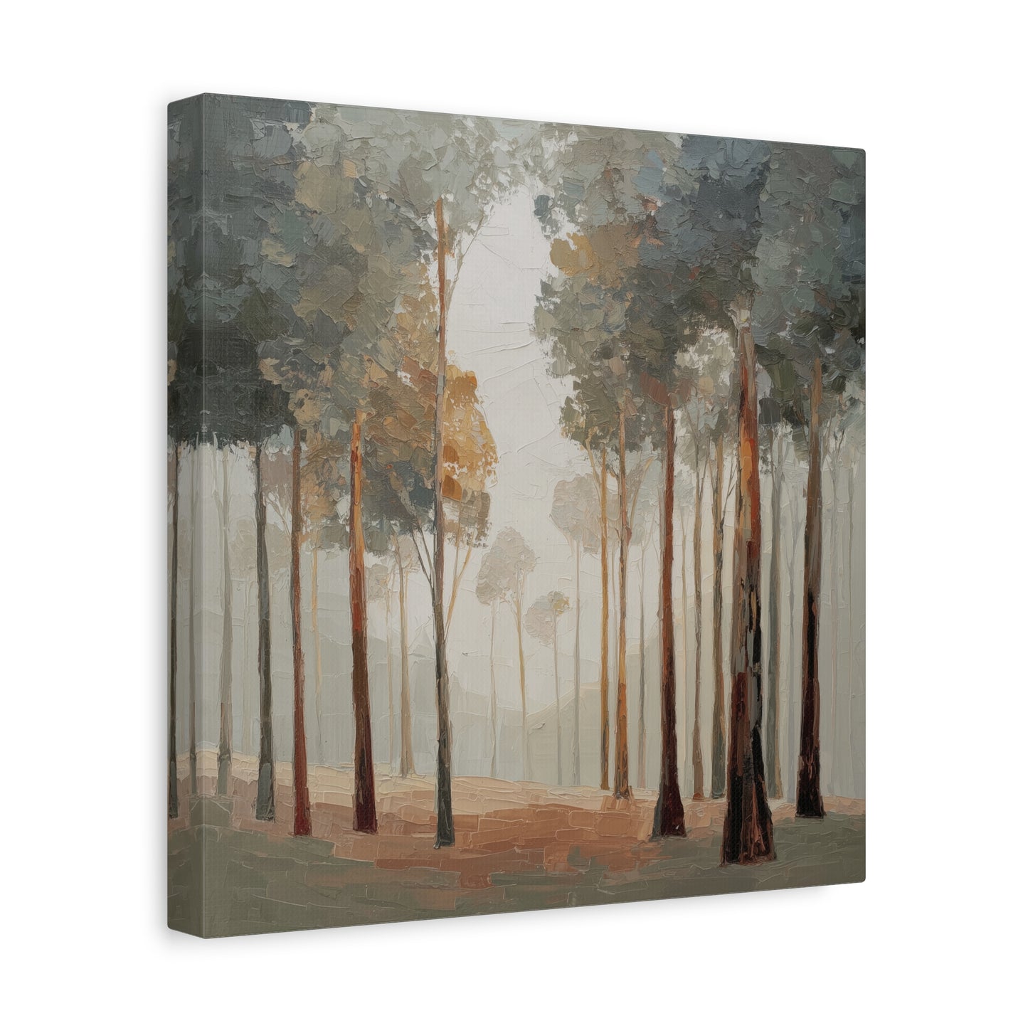 Misty Woods -Artistic Forest Landscape Canvas Print, Nature Decor, Home Wall Art, Bohemian Home Decor.