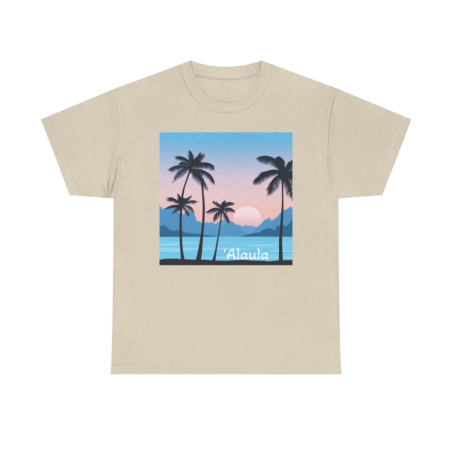 'Alaula Aloha Sunset Tee — Tropical Palm Beach Graphic T-Shirt