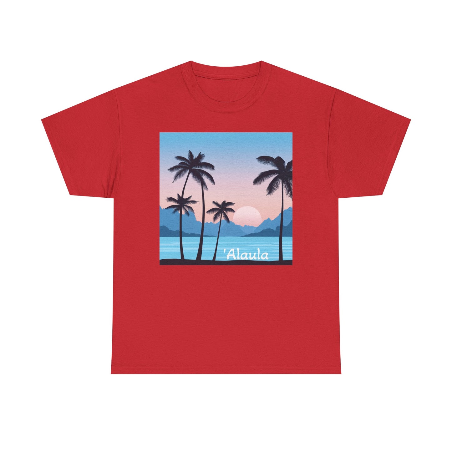 'Alaula Aloha Sunset Tee — Tropical Palm Beach Graphic T-Shirt