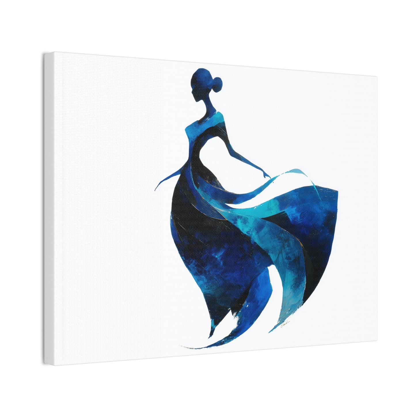 Copy of Dancing with the Water Series #5 -Elegant Silhouette Canvas Wall Art, Abstract Decor for Home, Gift for Women, Living Room Artwork, Dance Theme Decoration