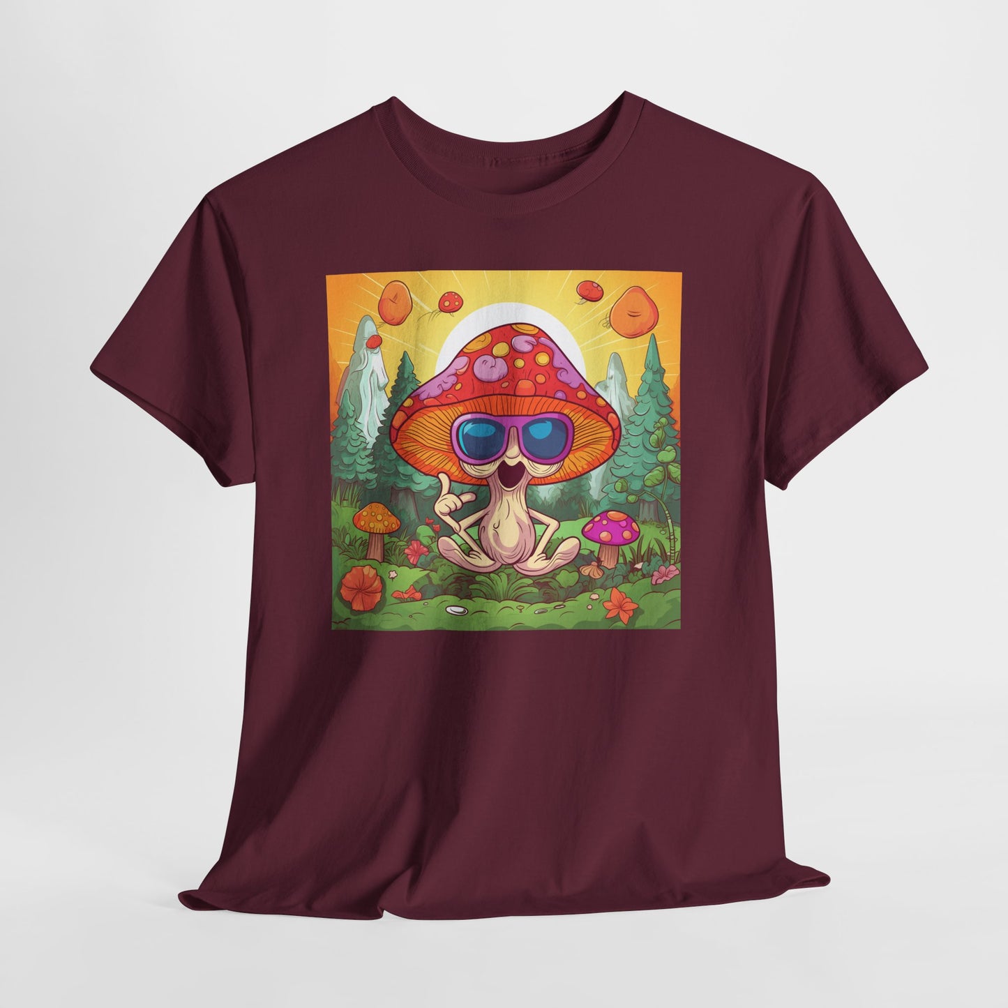 Whimsical Mushroom Tee, Casual T-Shirt, Gift for Nature Lovers, Eco-Friendly Apparel, Unisex Graphic Shirt