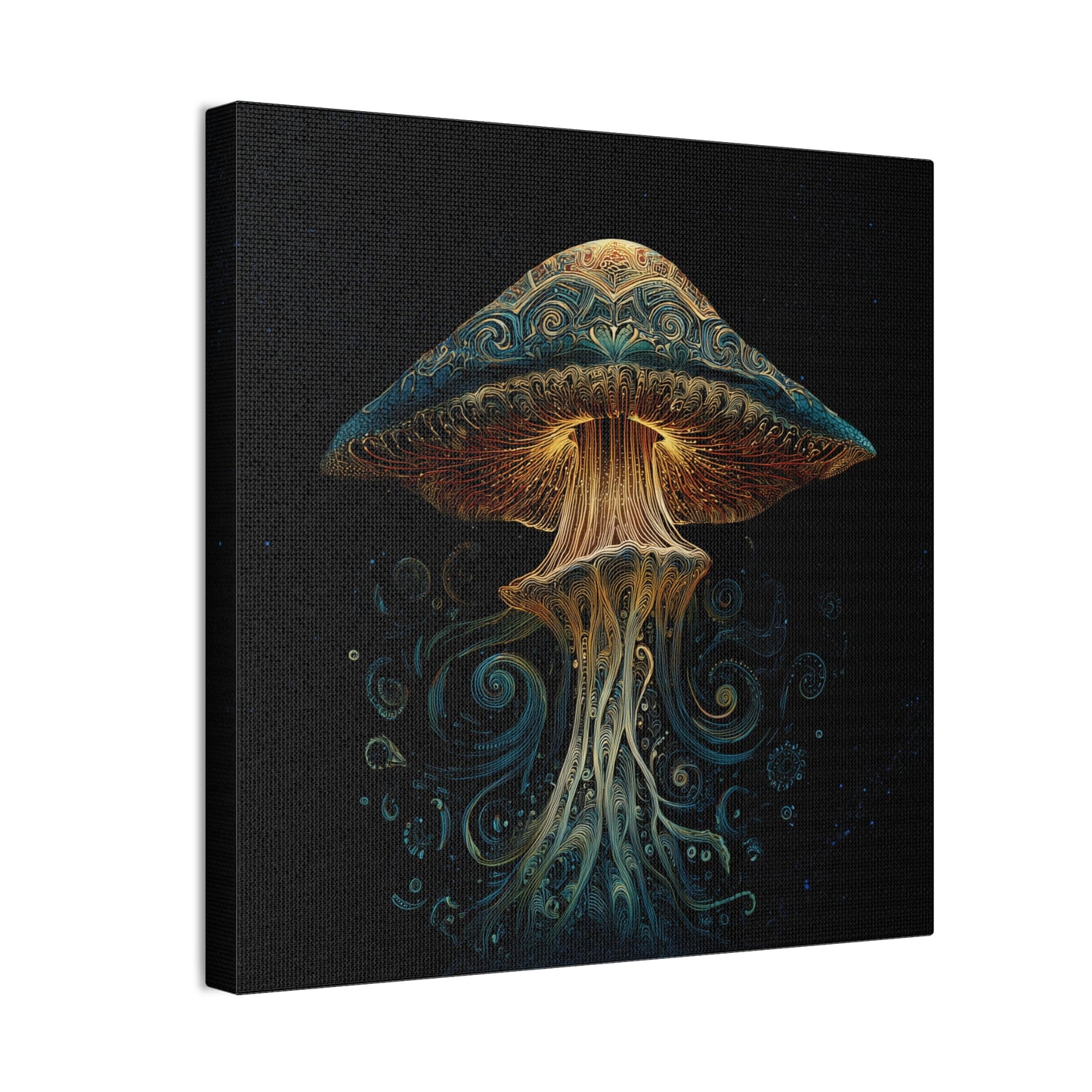 Swirl -Mushroom Canvas Art, Stretched Wall Decor, Bohemian Home Decor, Psychedelic Wall Art, Nature-Inspired Art