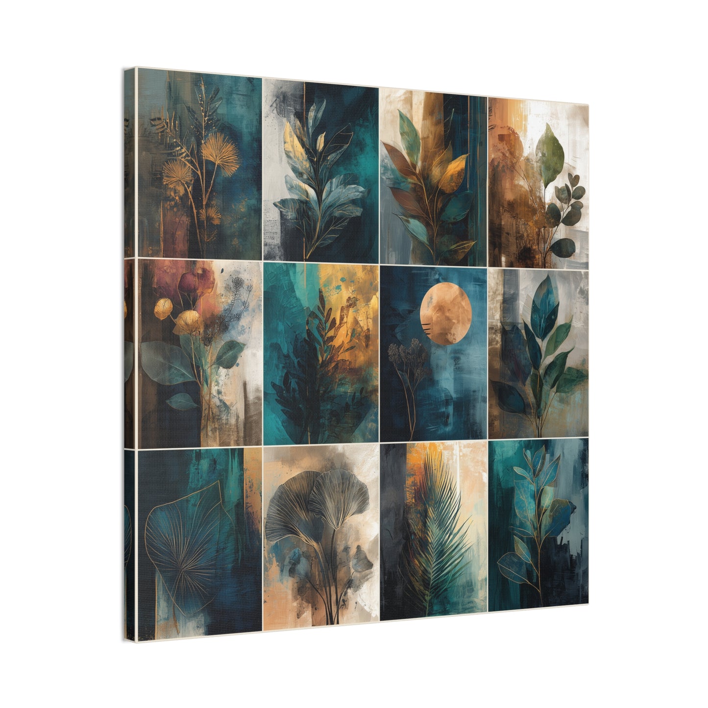Natures Blue Green Series #6 -Botanical Wall Art, Nature-Inspired Home Décor, Eco-Friendly Canvas Print, Greenery Art Piece, Living Room Wall Hanging