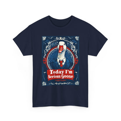 Serious Goose Tee, Funny Graphic T-Shirt, Quirky Unisex Shirt, Unique Gift for Goose Lovers, Perfect for Casual Wear