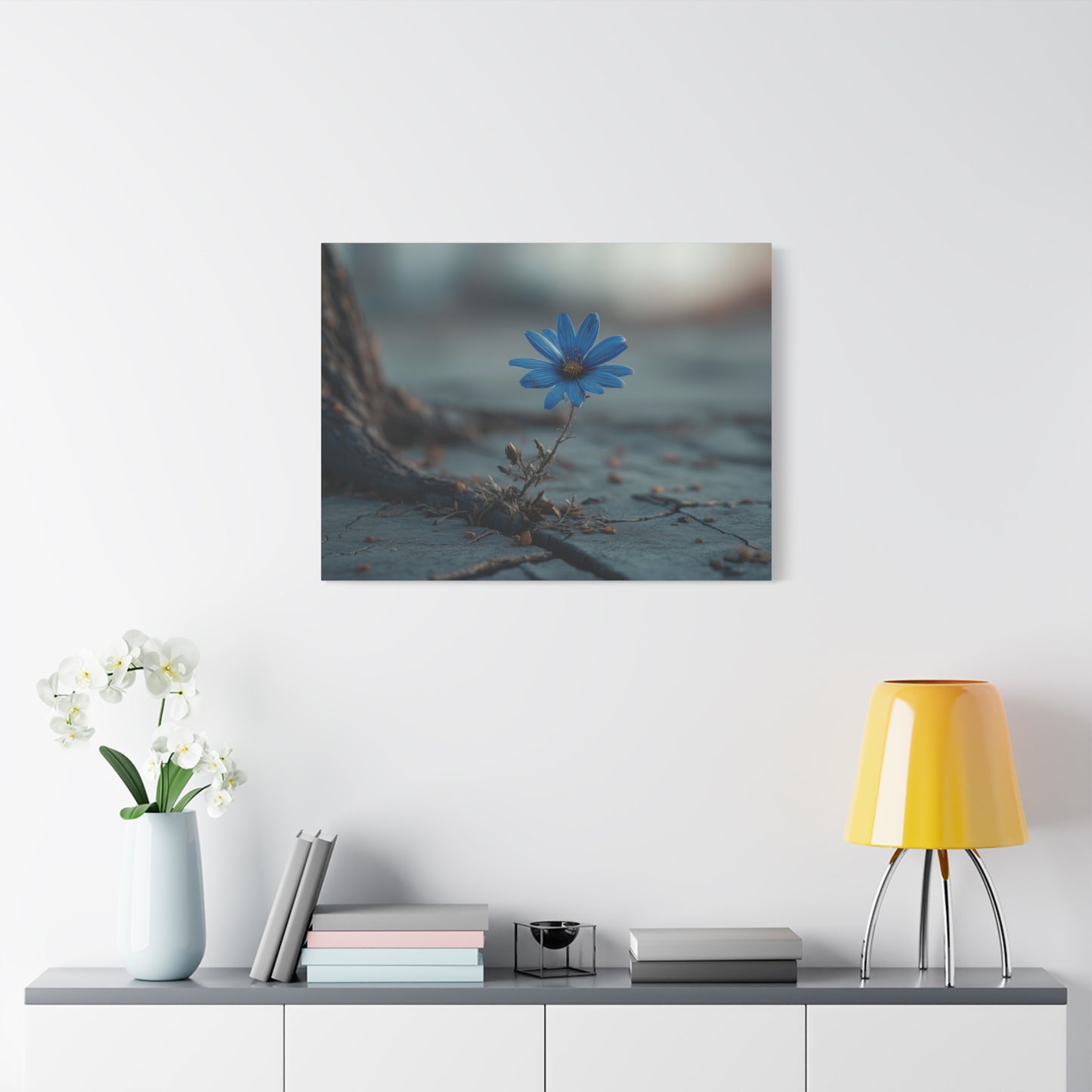 Defiant Bloom: Resilience in Gray, Hope from Stone, Nature's Triumph--1aceswild.myshopify.com