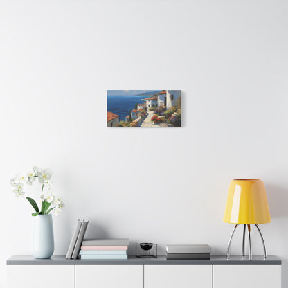 "Mediterranean Bliss" --Scenic Canvas Wall Art, Coastal Decor, Home Decoration, Mediterranean Landscape