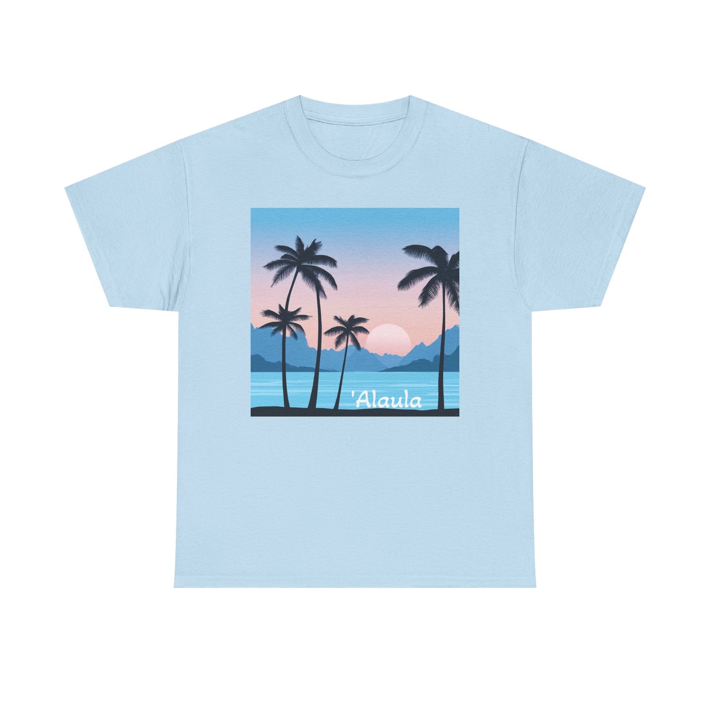 'Alaula Aloha Sunset Tee — Tropical Palm Beach Graphic T-Shirt