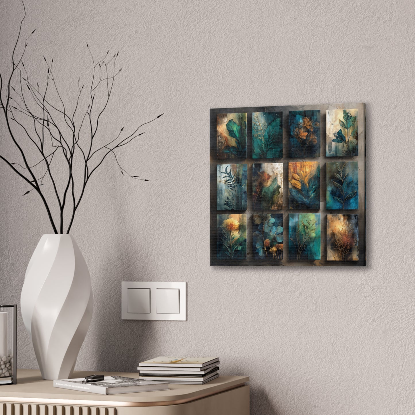 Natures Blue Green Series #3 -Botanical Wall Art, Nature-Inspired Home Décor, Eco-Friendly Canvas Print, Greenery Art Piece, Living Room Wall Hanging