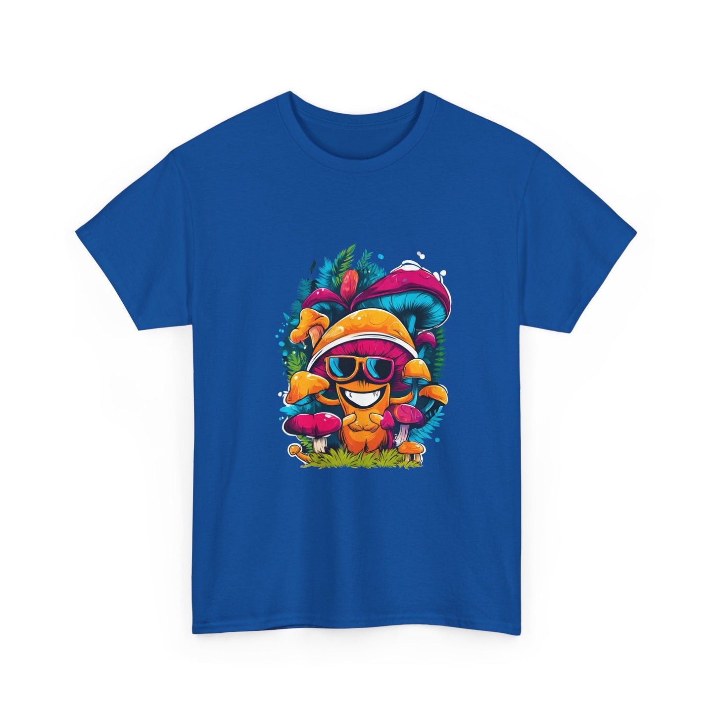 Mushroom Dude -Tee, Unisex Heavy Cotton T-Shirt, Vibrant Graphic Shirt, Perfect for Festivals, Eco-friendly Gift, Casual Wea