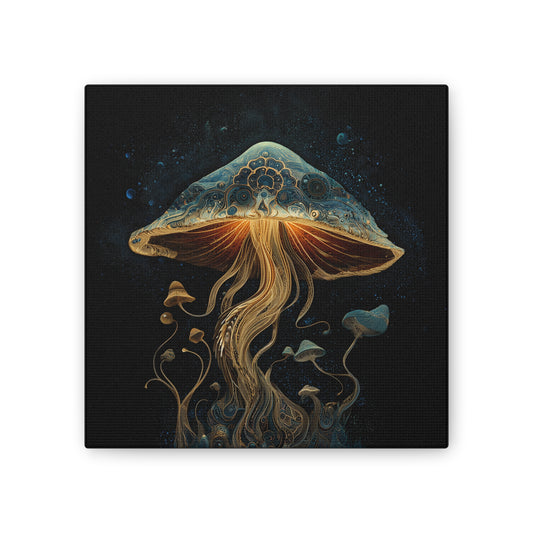 ThirdEye -Mushroom Canvas Art, Stretched Wall Decor, Bohemian Home Decor, Psychedelic Wall Art, Nature-Inspired Art