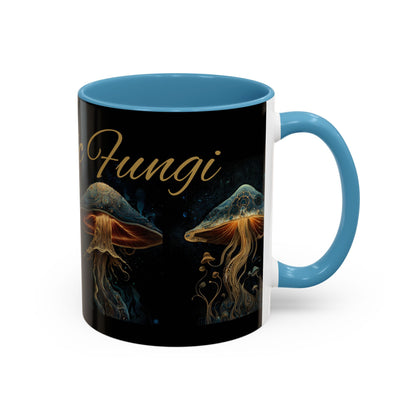 Dark Fantastic Fungi Coffee Mug - Magical Ocean Mushroom Art (11/15oz)
