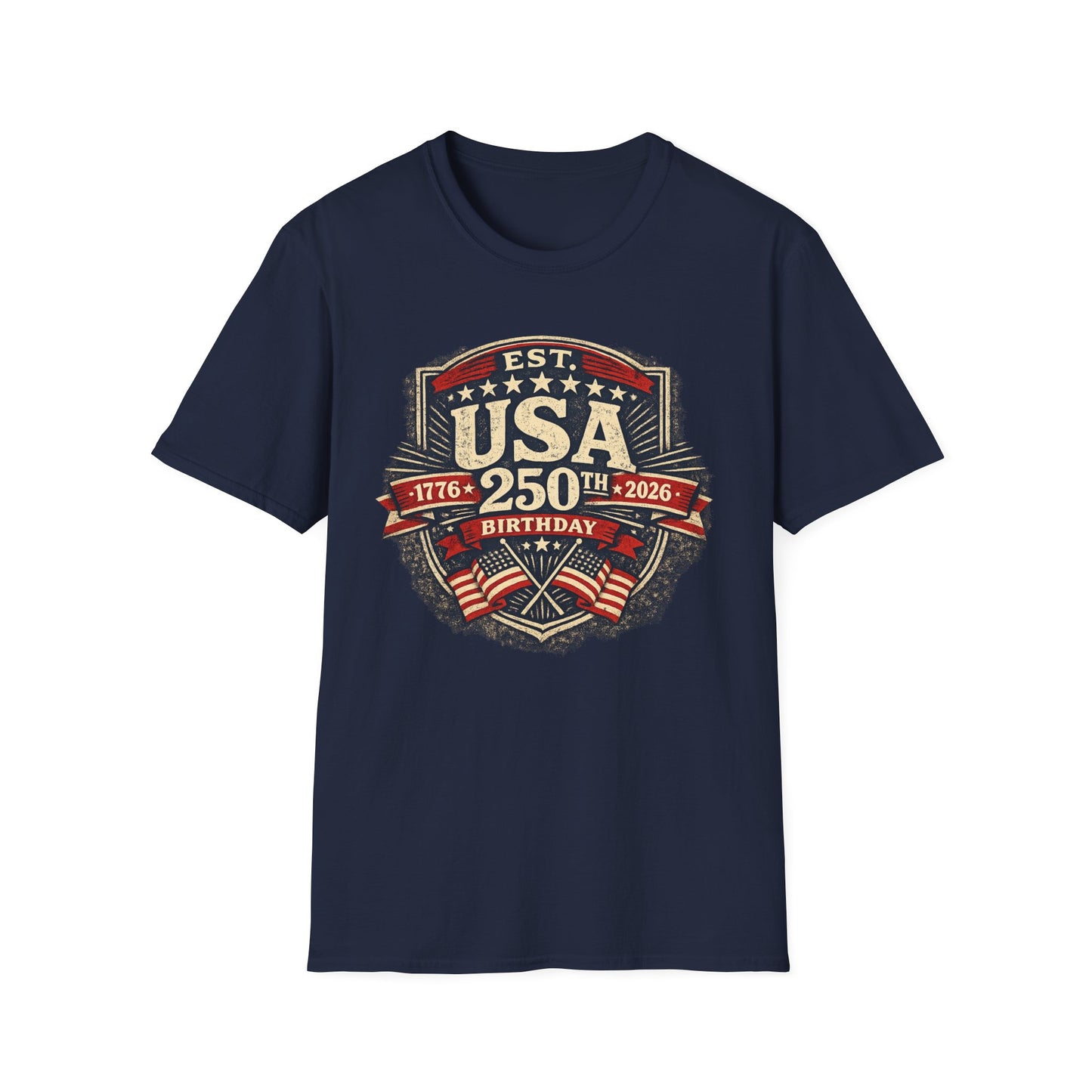 USA 250th Birthday T-Shirt — 1776-2026 Retro American Celebration Tee