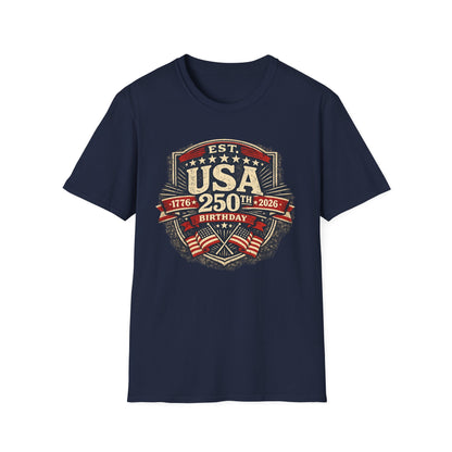 USA 250th Birthday T-Shirt — 1776-2026 Retro American Celebration Tee