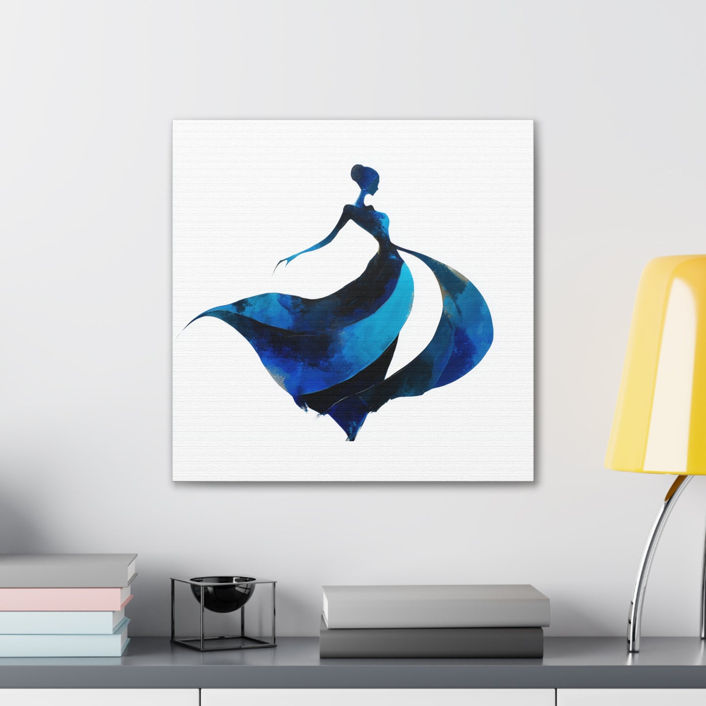 Dancing with the Water Series #3 -Elegant Silhouette Canvas Wall Art, Abstract Decor for Home, Gift for Women, Living Room Artwork, Dance Theme Decoration