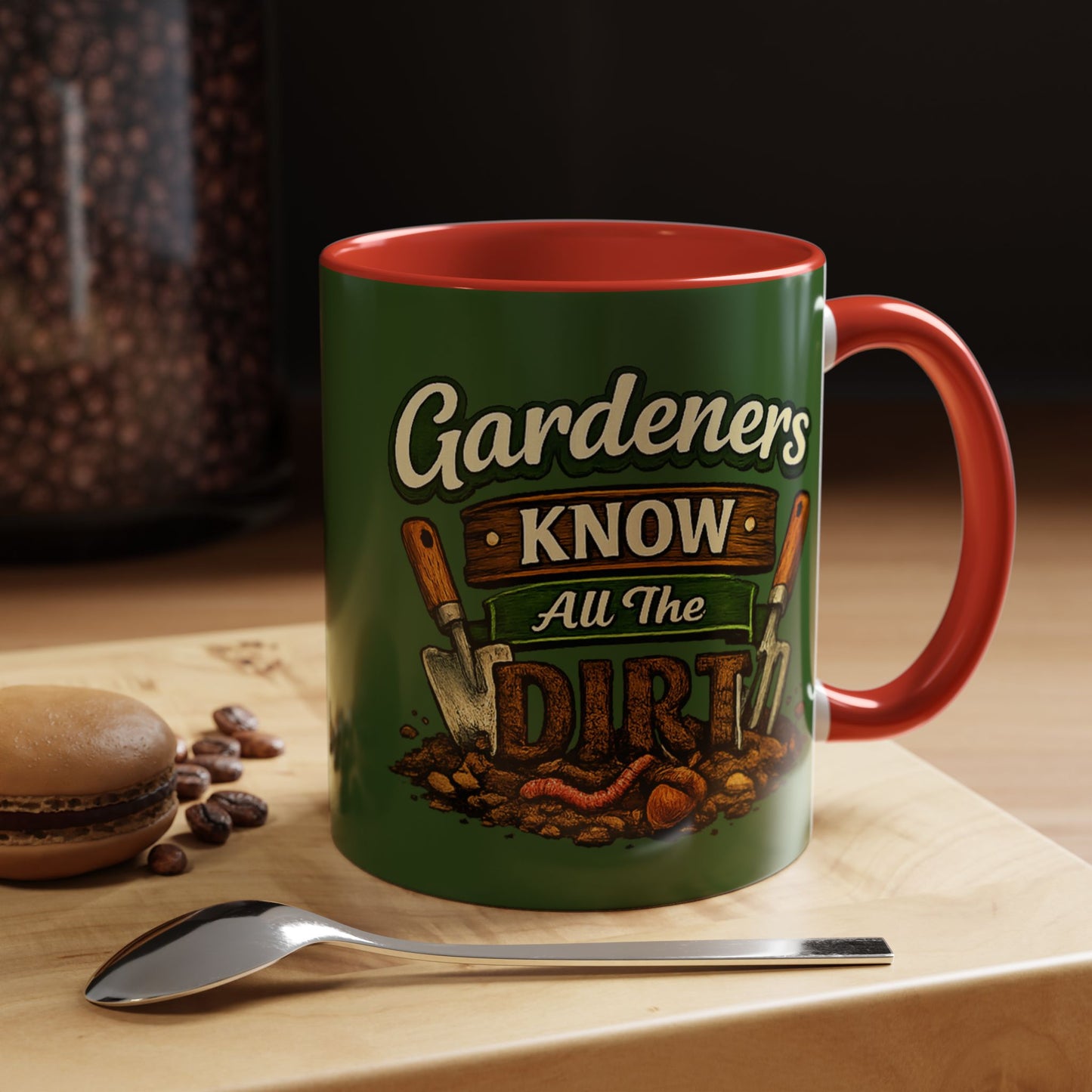 Gardener’s Know All the Dirt Accent Coffee Mug – Funny Gardening Coffee Cup (11/15oz)
