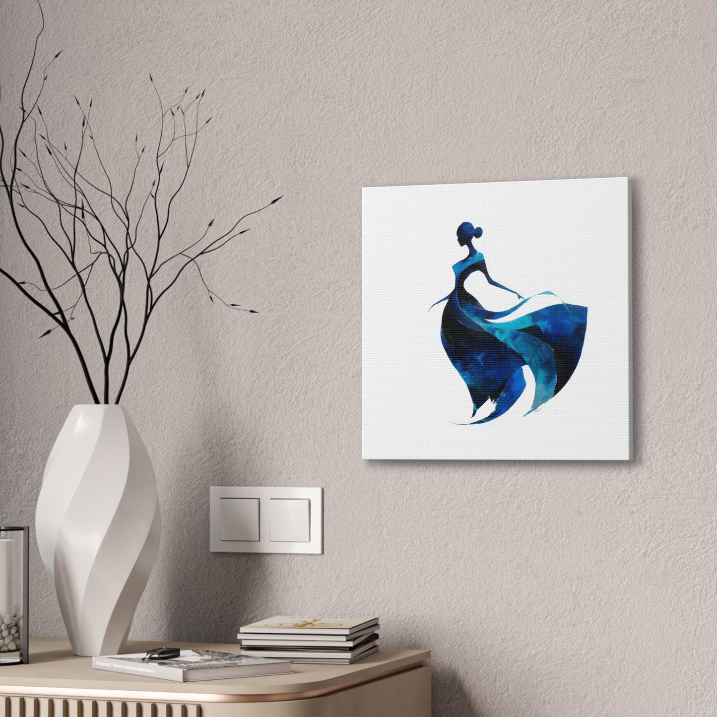 Copy of Dancing with the Water Series #5 -Elegant Silhouette Canvas Wall Art, Abstract Decor for Home, Gift for Women, Living Room Artwork, Dance Theme Decoration
