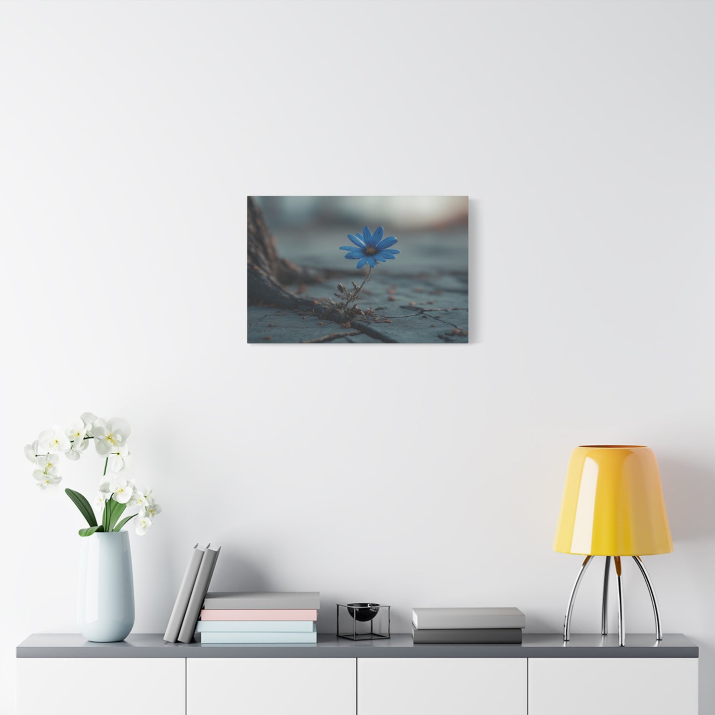 Defiant Bloom: Resilience in Gray, Hope from Stone, Nature's Triumph--1aceswild.myshopify.com
