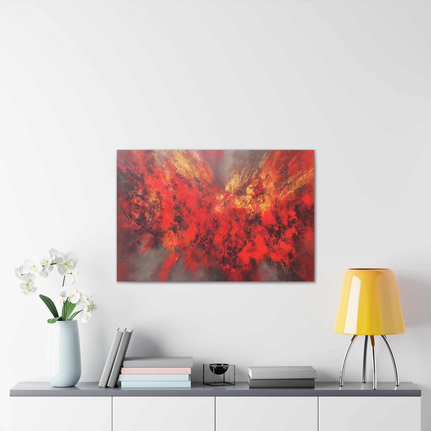Exploding With Love -Abstract Red Canvas Wall Art