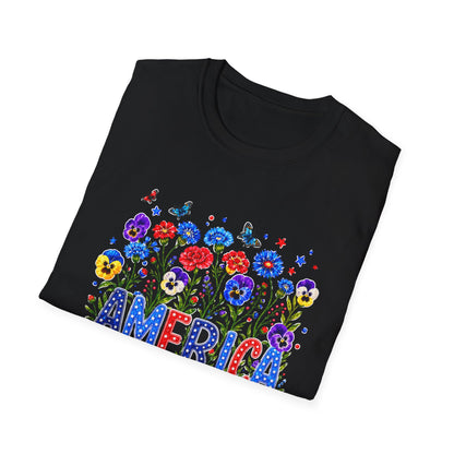 America 250th Birthday T-Shirt – July 4, 1776–2026 Patriotic Floral Tee