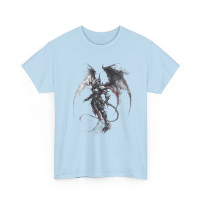 Dragon Warrior Art T-Shirt — Dark Ink Fantasy Demon Graphic Tee