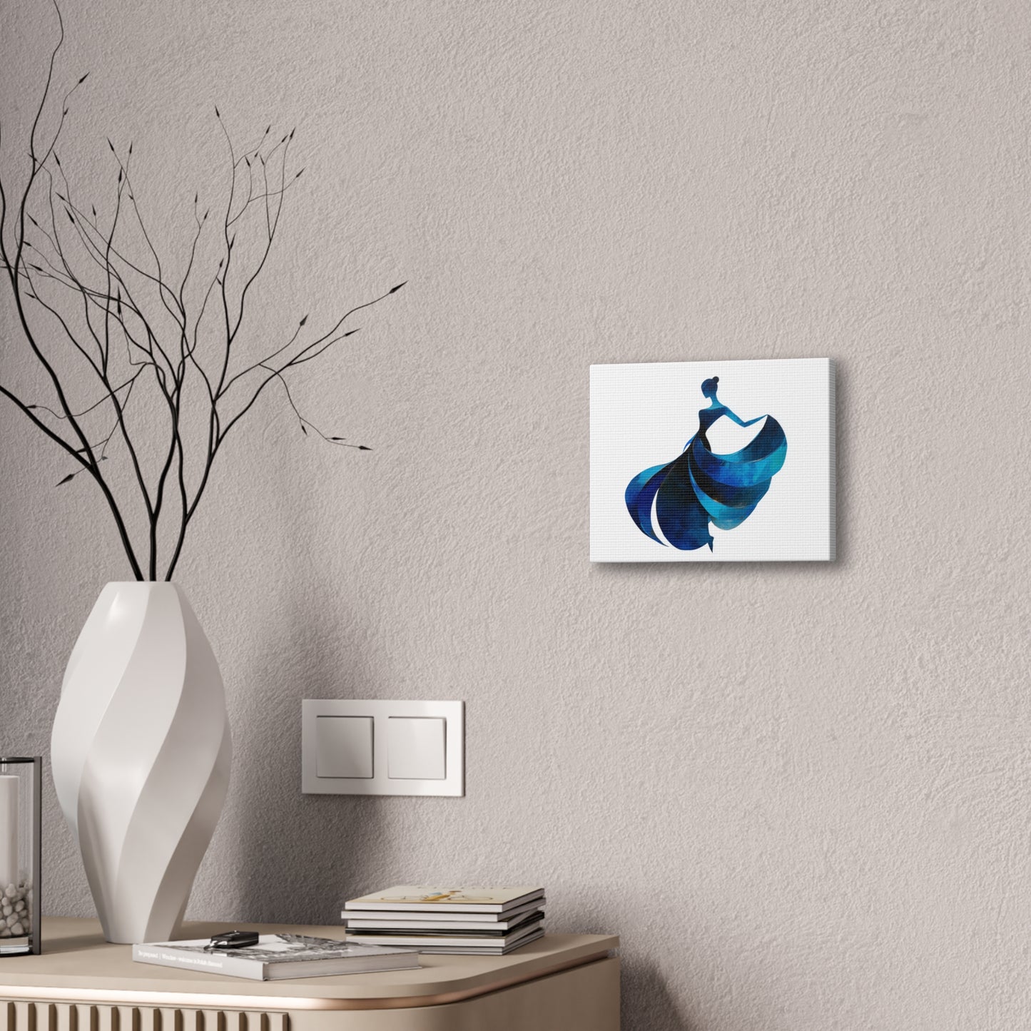 Dancing with the Water Series #4 -Elegant Silhouette Canvas Wall Art, Abstract Decor for Home, Gift for Women, Living Room Artwork, Dance Theme Decoration