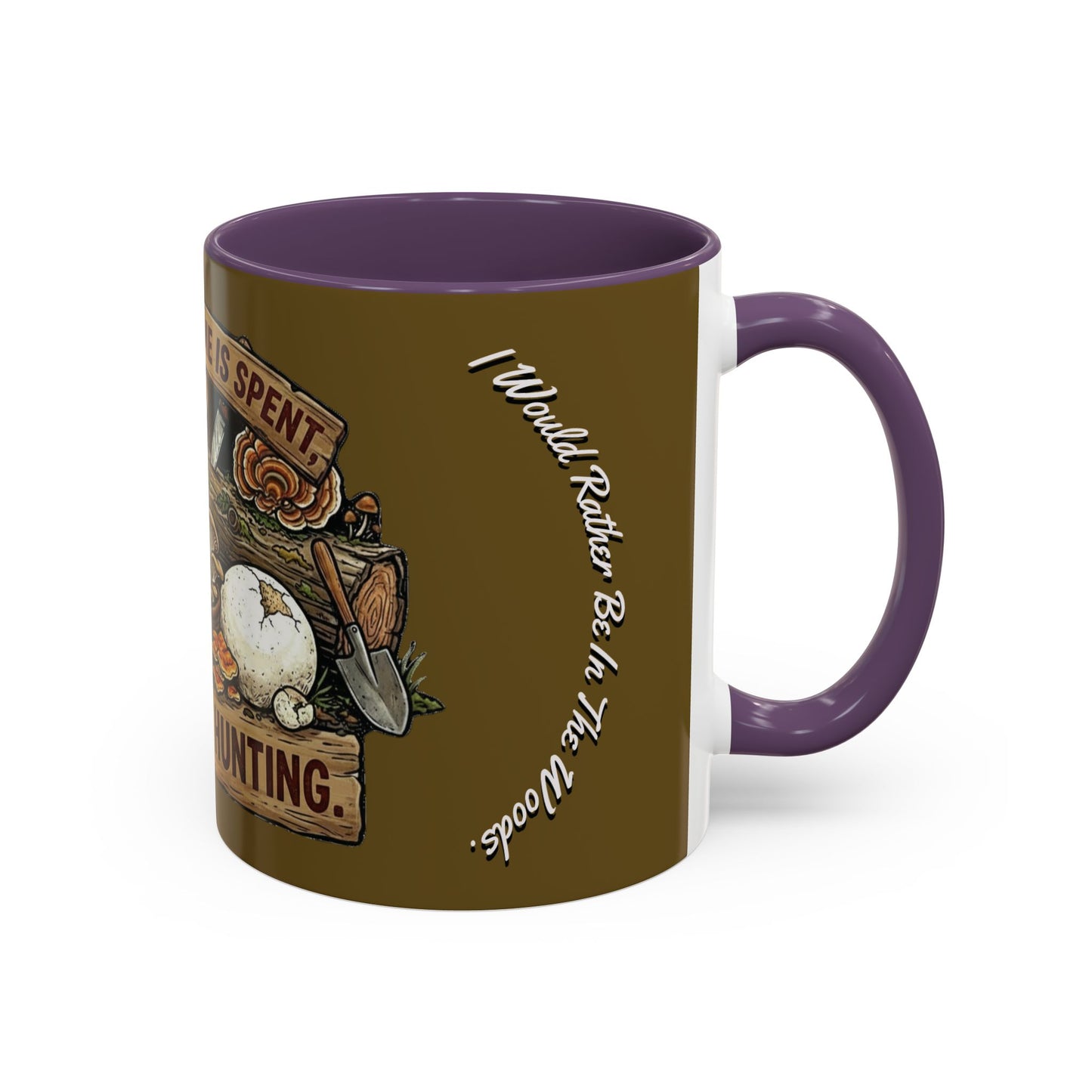 Mushroom Hunting Coffee Mug – "My Spore Time Is Spent" Rustic Forager Accent Mug