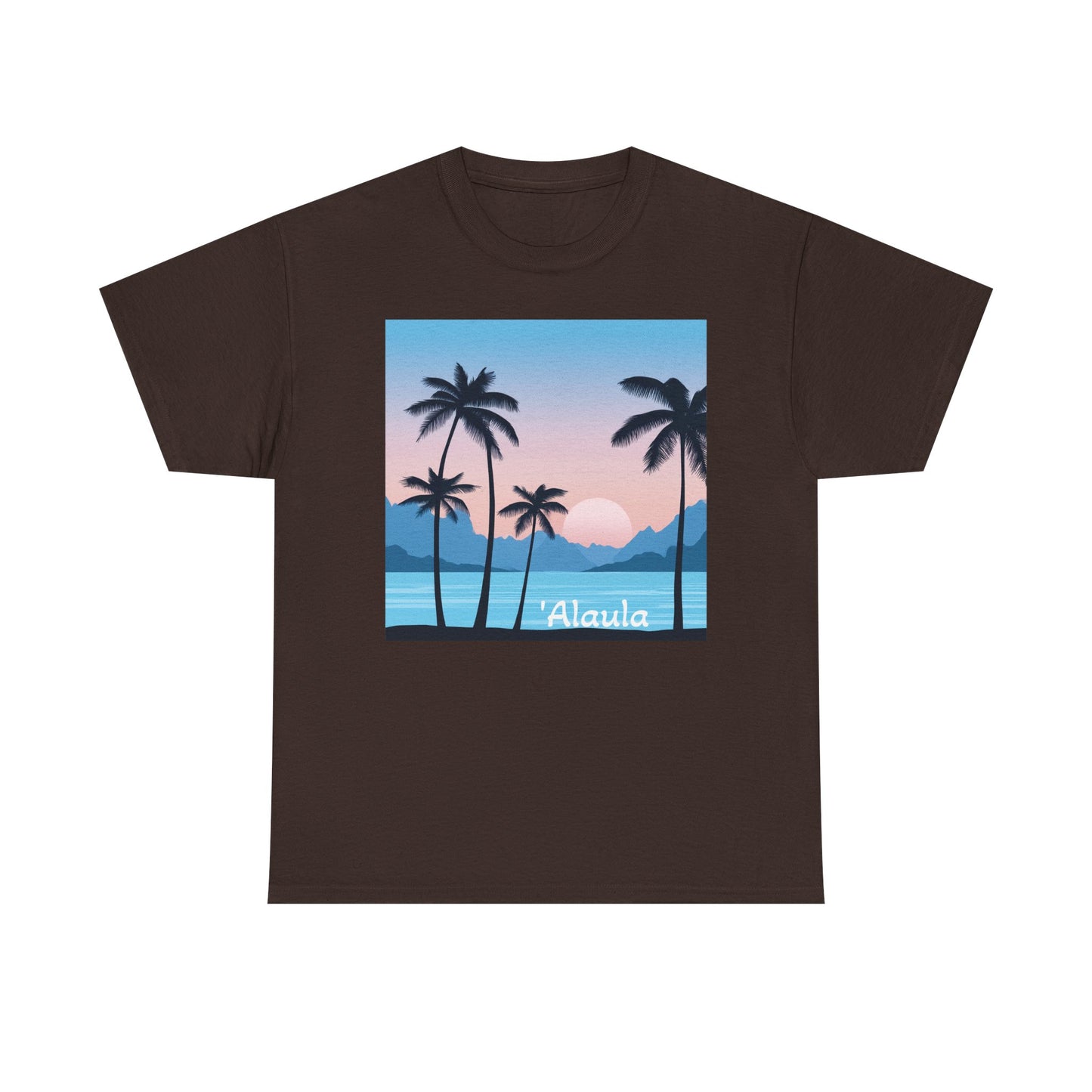 'Alaula Aloha Sunset Tee — Tropical Palm Beach Graphic T-Shirt