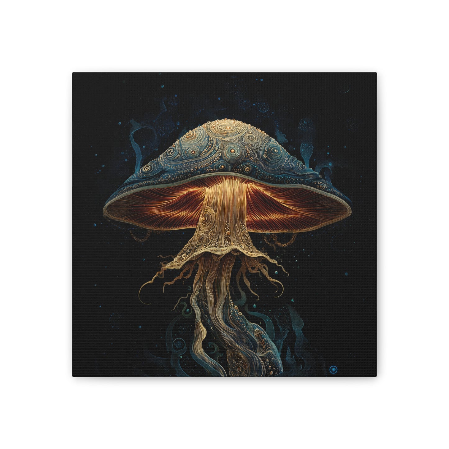 Nightlight -Mushroom Canvas Art, Stretched Wall Decor, Bohemian Home Decor, Psychedelic Wall Art, Nature-Inspired Art