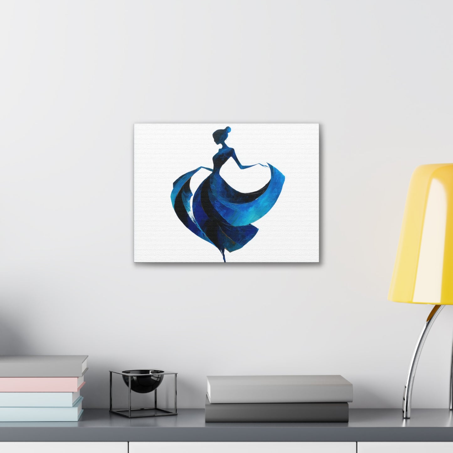 Dancing with the Water Series #2 -Elegant Silhouette Canvas Wall Art, Abstract Decor for Home, Gift for Women, Living Room Artwork, Dance Theme Decoration