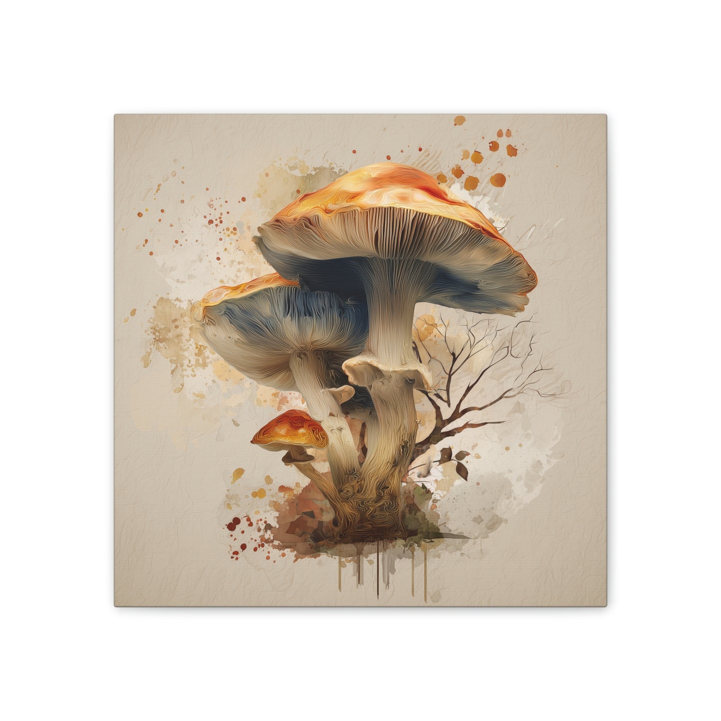 Fruiting Body-Mushroom Canvas Art, Stretched Wall Decor, Bohemian Home Decor, Psychedelic Wall Art, Nature-Inspired Art
