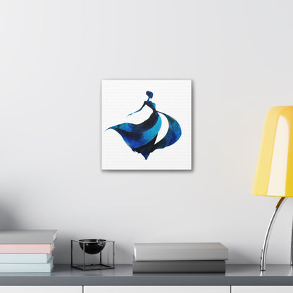 Dancing with the Water Series #3 -Elegant Silhouette Canvas Wall Art, Abstract Decor for Home, Gift for Women, Living Room Artwork, Dance Theme Decoration