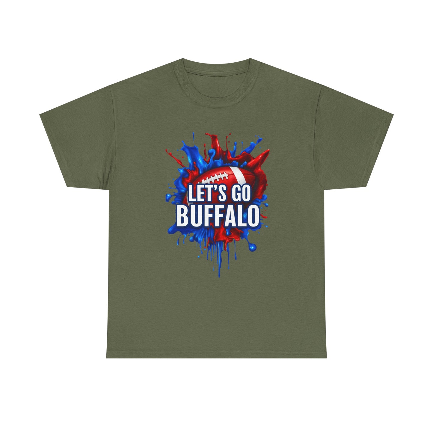 Let's Go Buffalo Splat -Buffalo Sports Fan Tee - Let's Go Buffalo Shirt, Game Day Apparel, Unisex Cotton T-Shirt, Tailgate Wear, Football Team Gear