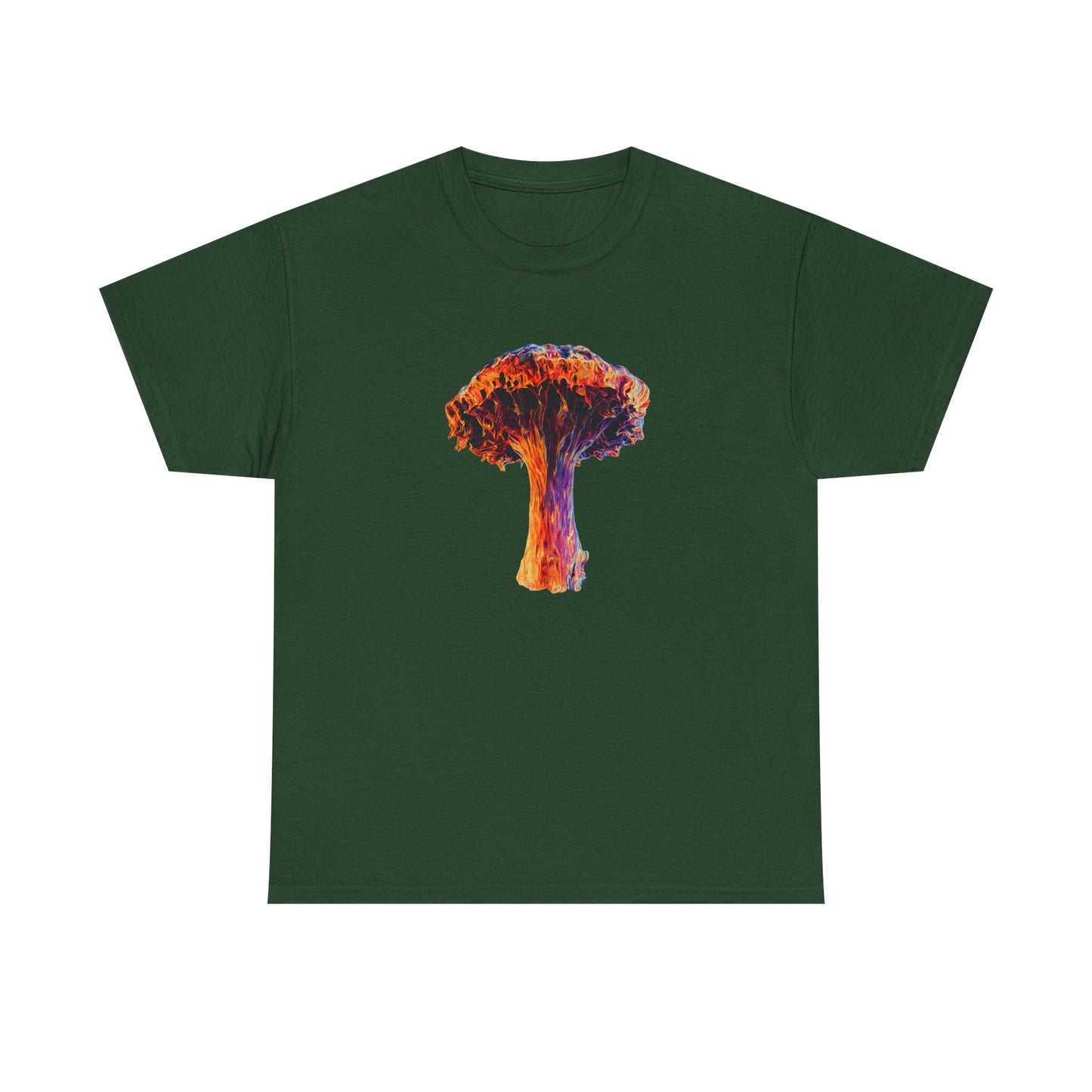 Colorful Psychedelic Mushroom 3 -Tee, Unisex Heavy Cotton T-Shirt, Vibrant Graphic Shirt, Perfect for Festivals, Eco-friendly Gift, Casual Wea