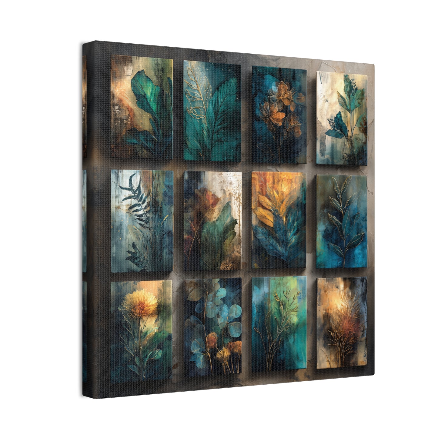 Natures Blue Green Series #3 -Botanical Wall Art, Nature-Inspired Home Décor, Eco-Friendly Canvas Print, Greenery Art Piece, Living Room Wall Hanging