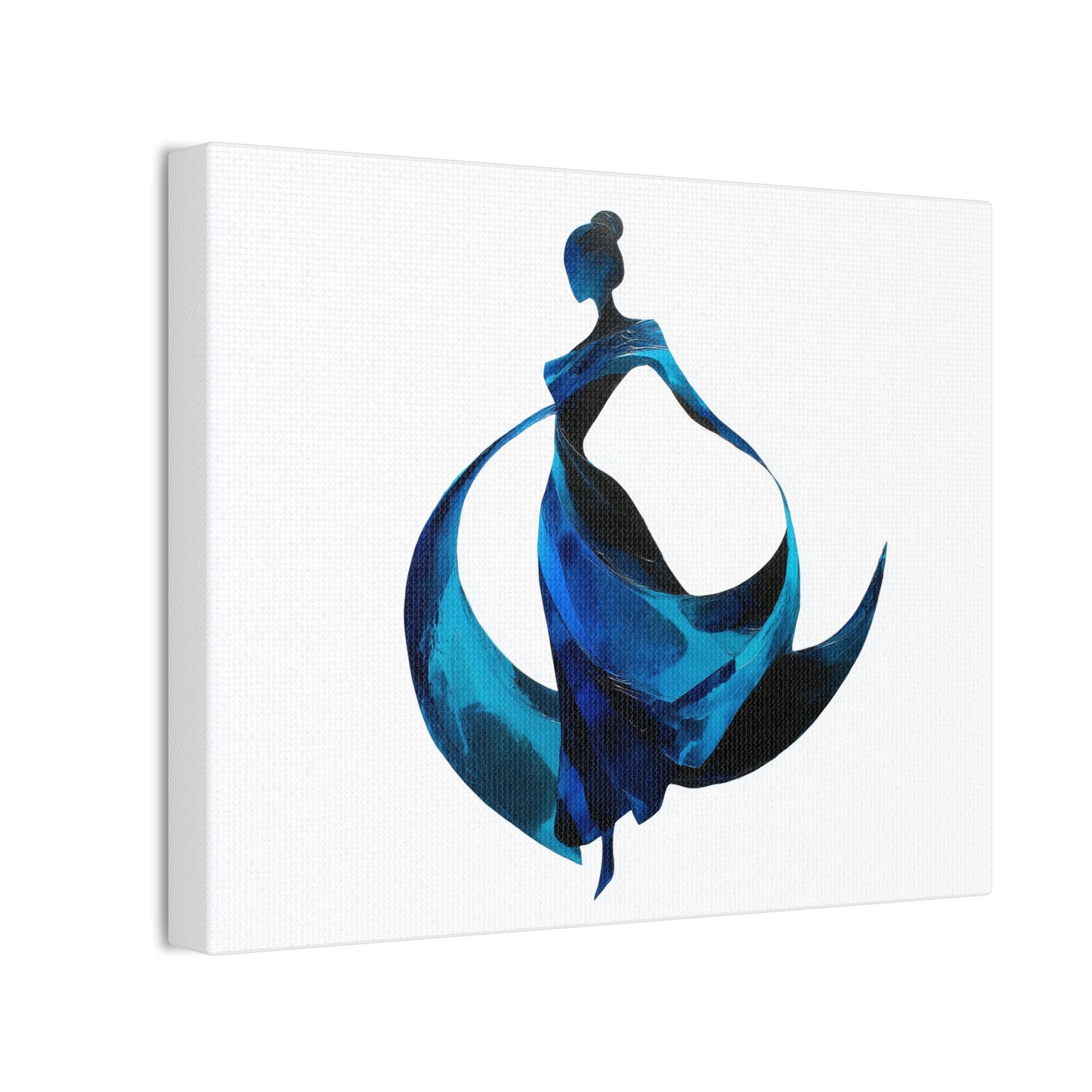 Dancing with the Water Series #1 -Elegant Art Canvas Print, Blue Dress Wall Decor, Feminine Artwork, Home Decor Gift, Birthday or Wedding Decoration