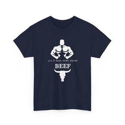 100% Beef -Unisex Tee, Perfect Gift for Workout Enthusiasts, Fitness Club, Gym Wear, Bodybuilding Fashion, Casual Daily Wear