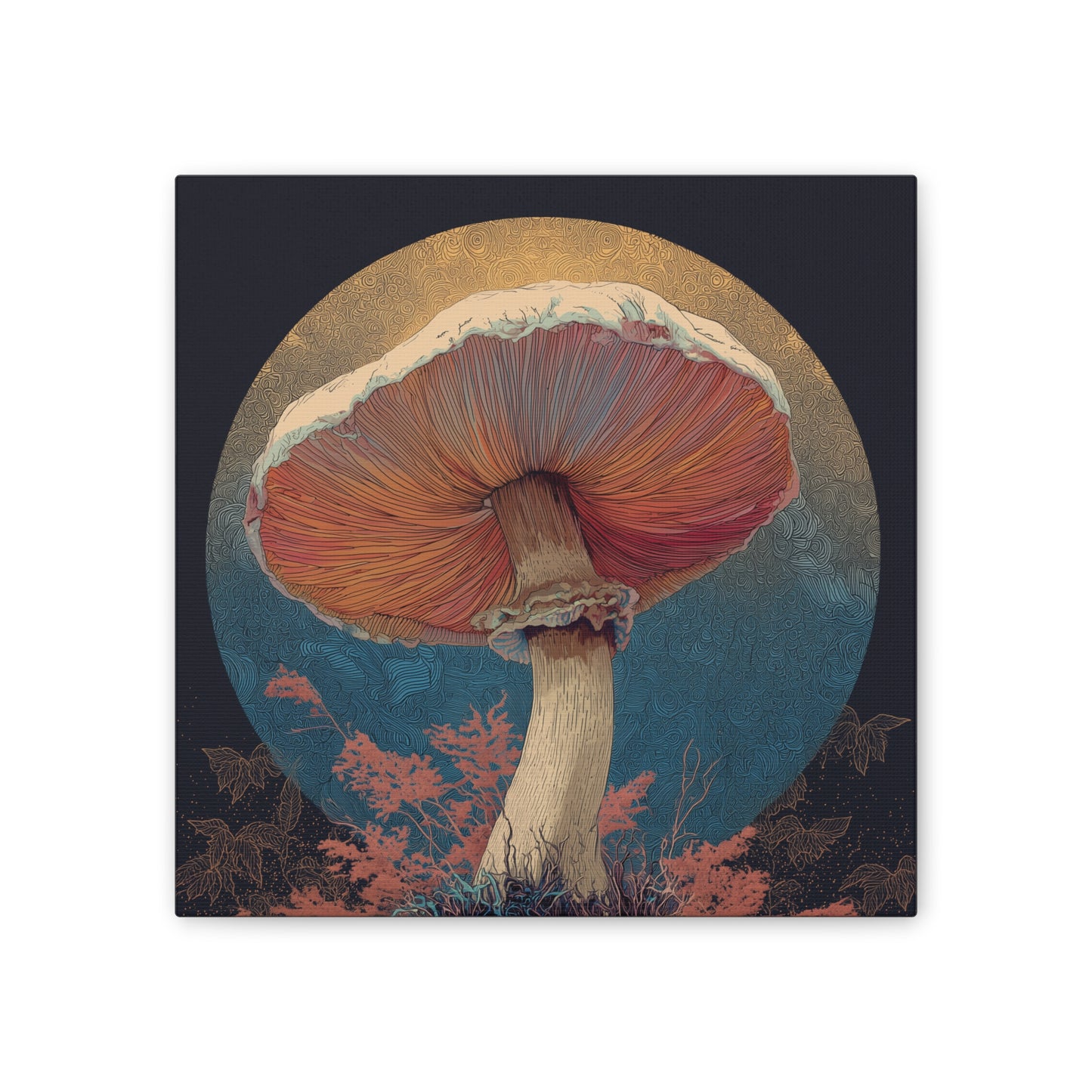 Unreal Shroom -Mushroom Canvas Art, Stretched Wall Decor, Bohemian Home Decor, Psychedelic Wall Art, Nature-Inspired Art