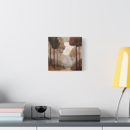 Moonlite Path -Serene Landscape Canvas Art Print, Nature Wall Decor, Rustic Aesthetic, Cozy Living Room Decoration