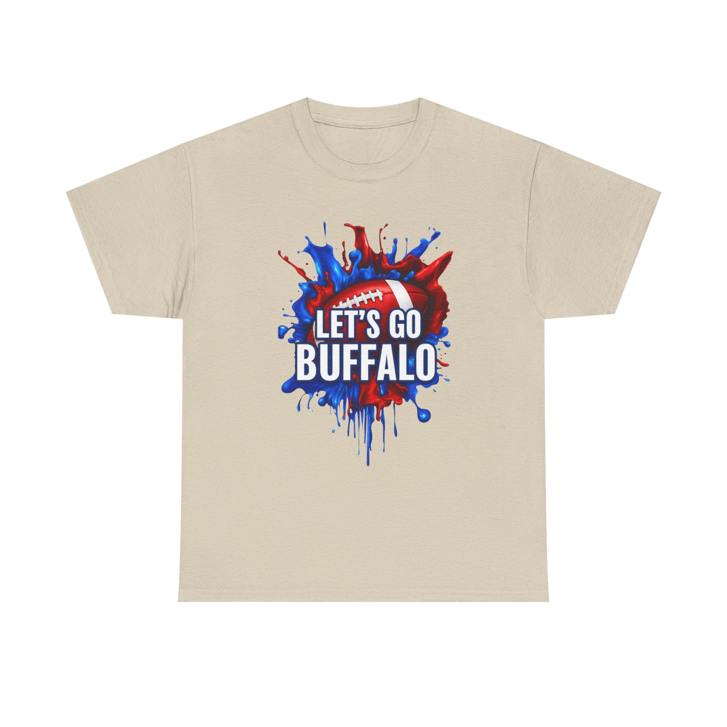 Let's Go Buffalo Splat -Buffalo Sports Fan Tee - Let's Go Buffalo Shirt, Game Day Apparel, Unisex Cotton T-Shirt, Tailgate Wear, Football Team Gear
