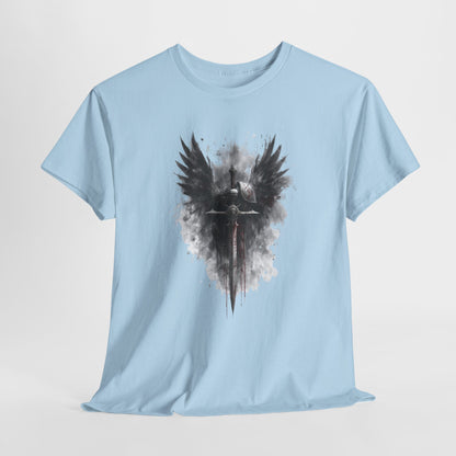 Angel of War T‑Shirt — Gothic Winged Sword Graphic Tee
