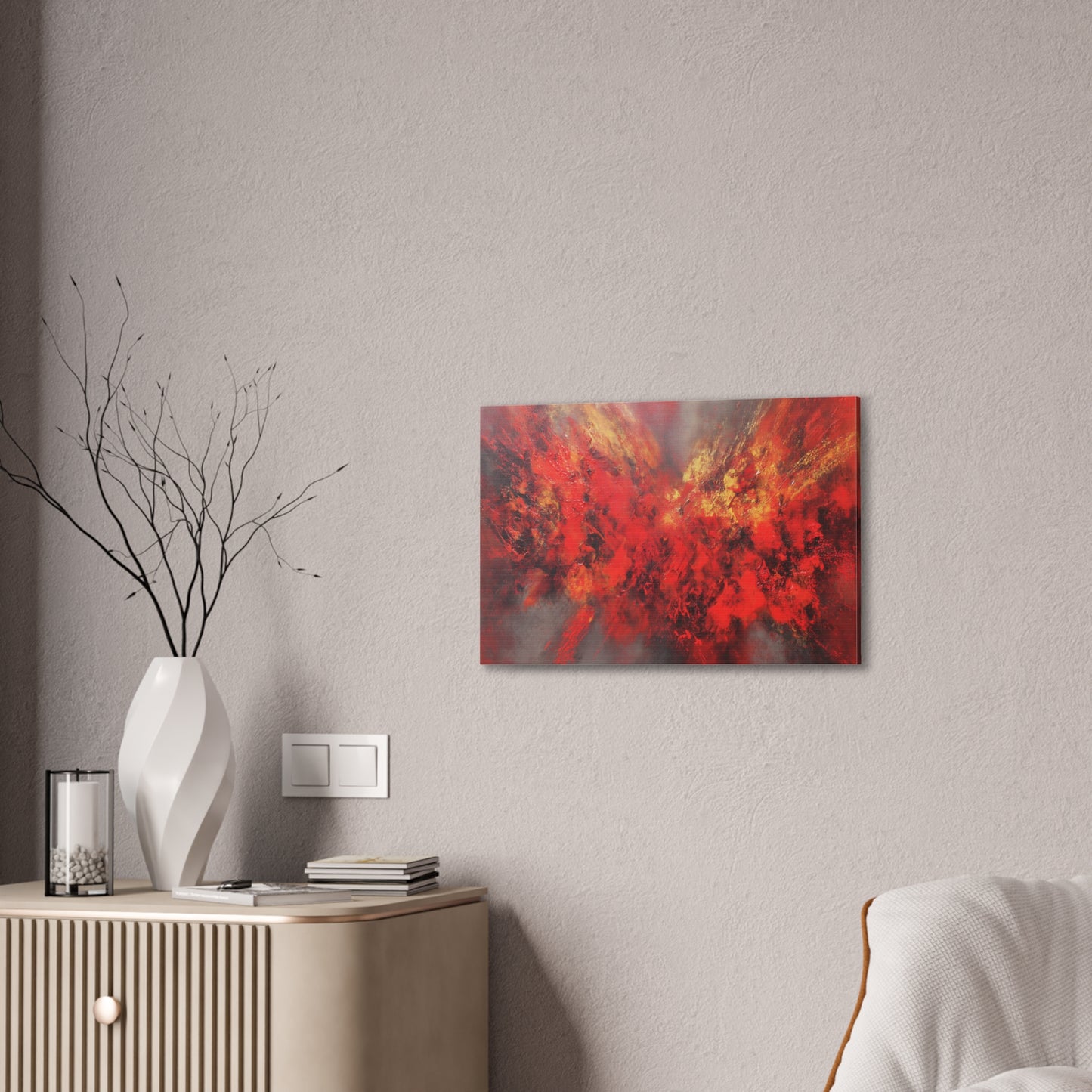 Exploding With Love -Abstract Red Canvas Wall Art
