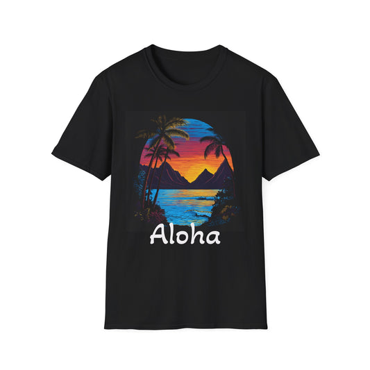 Aloha T-Shirt - Tropical Sunset Palm Beach Graphic Tee