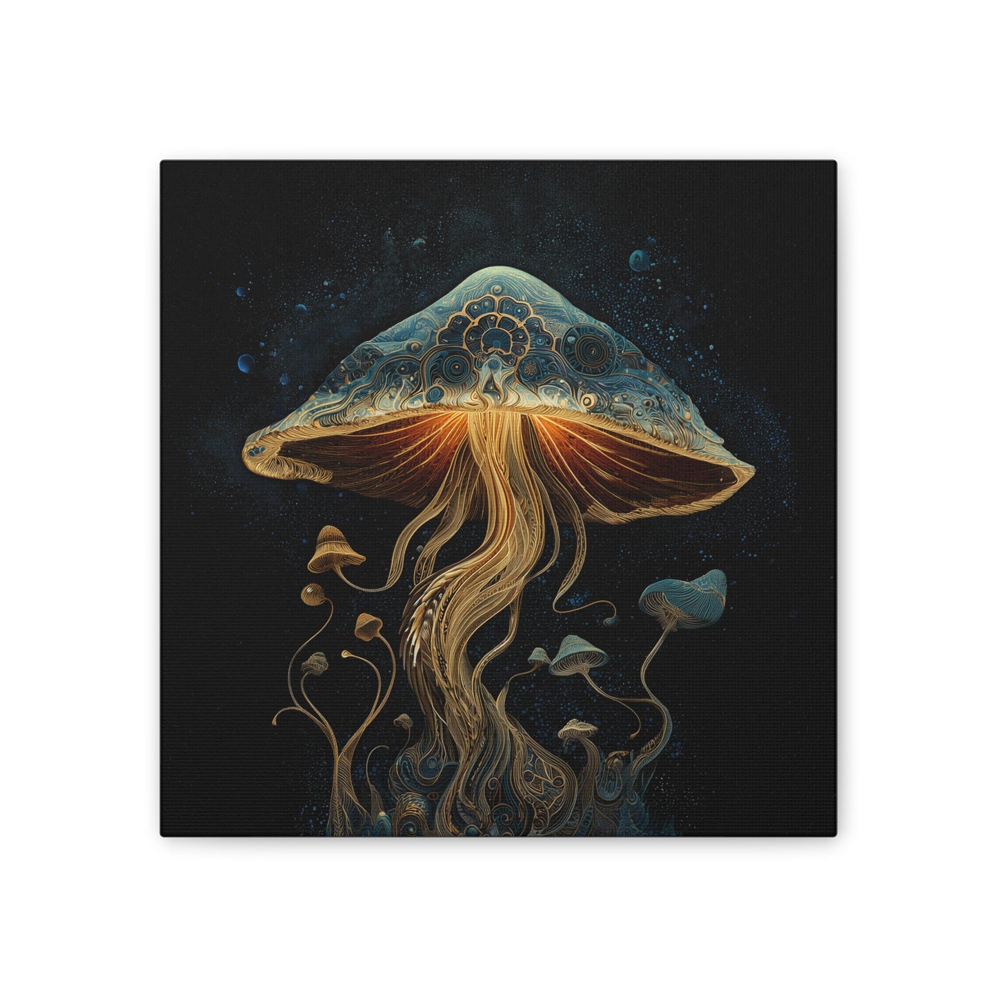 ThirdEye -Mushroom Canvas Art, Stretched Wall Decor, Bohemian Home Decor, Psychedelic Wall Art, Nature-Inspired Art